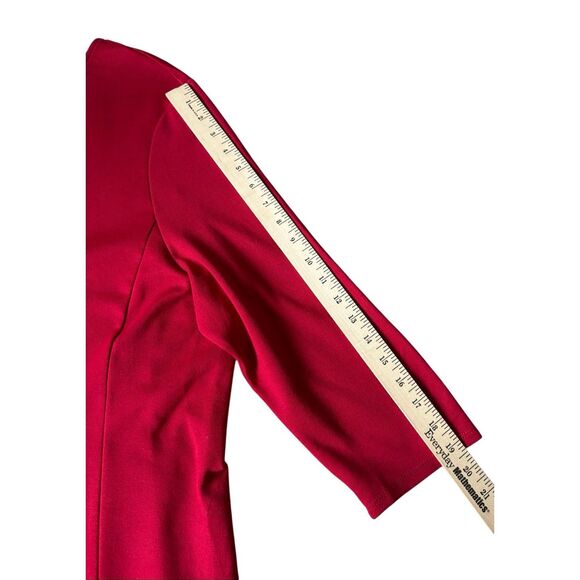 NEW J Jill Gorgeous Multi seamed  Dress size XL Petite True Red Quarter Sleeves - Picture 7 of 10